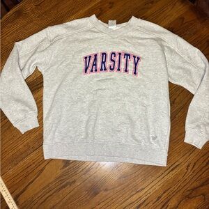 Varsity Heather Gray Women's Crew Neck Sweater